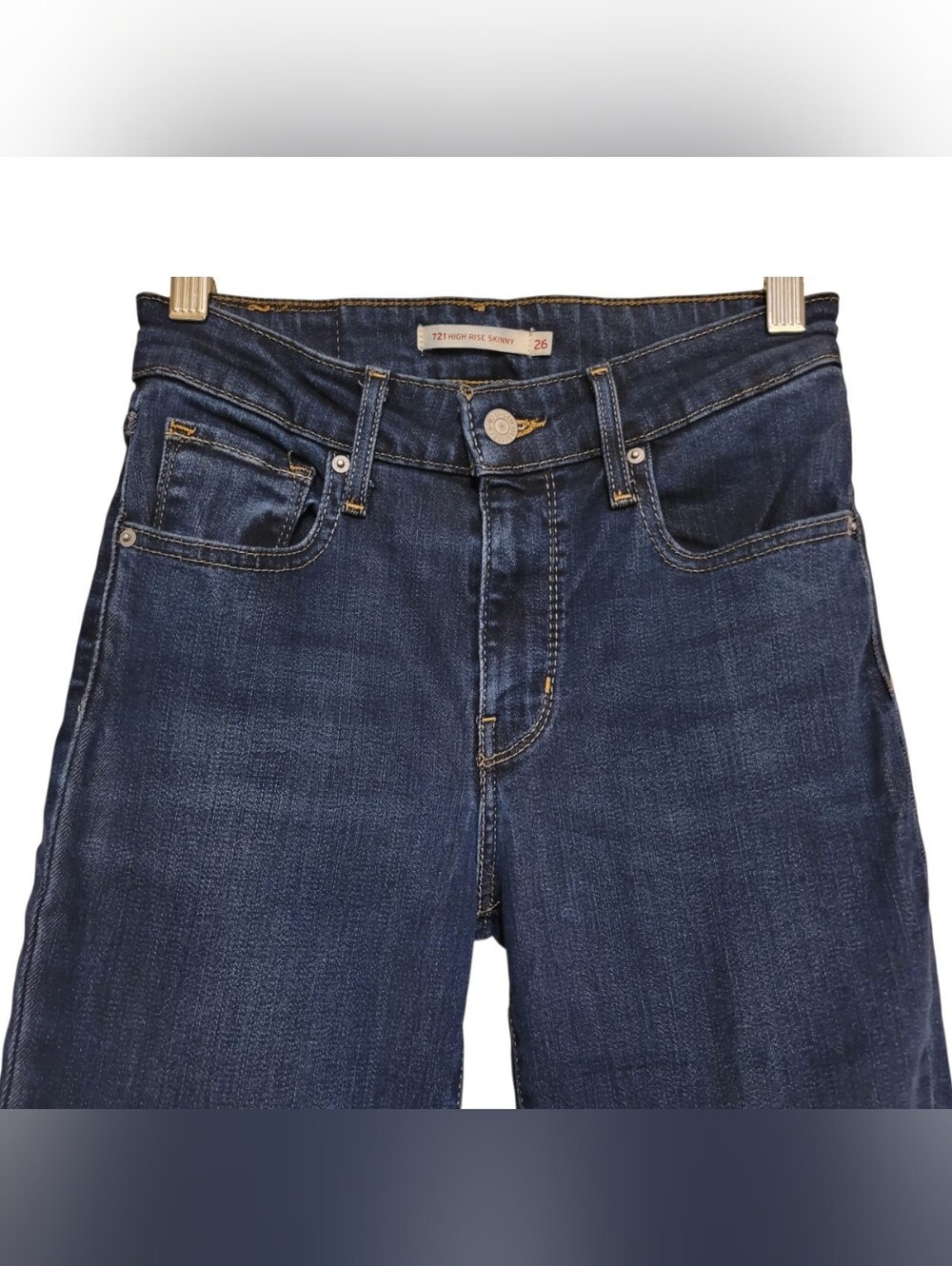 Levi's 721 High Rise Skinny Jeans Dark Wash Womens Size 26, Measures 26x31 - Picture 2 of 7